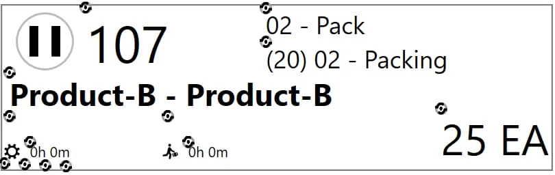 Task tile with the standard fields for operation, item, quantity, and times