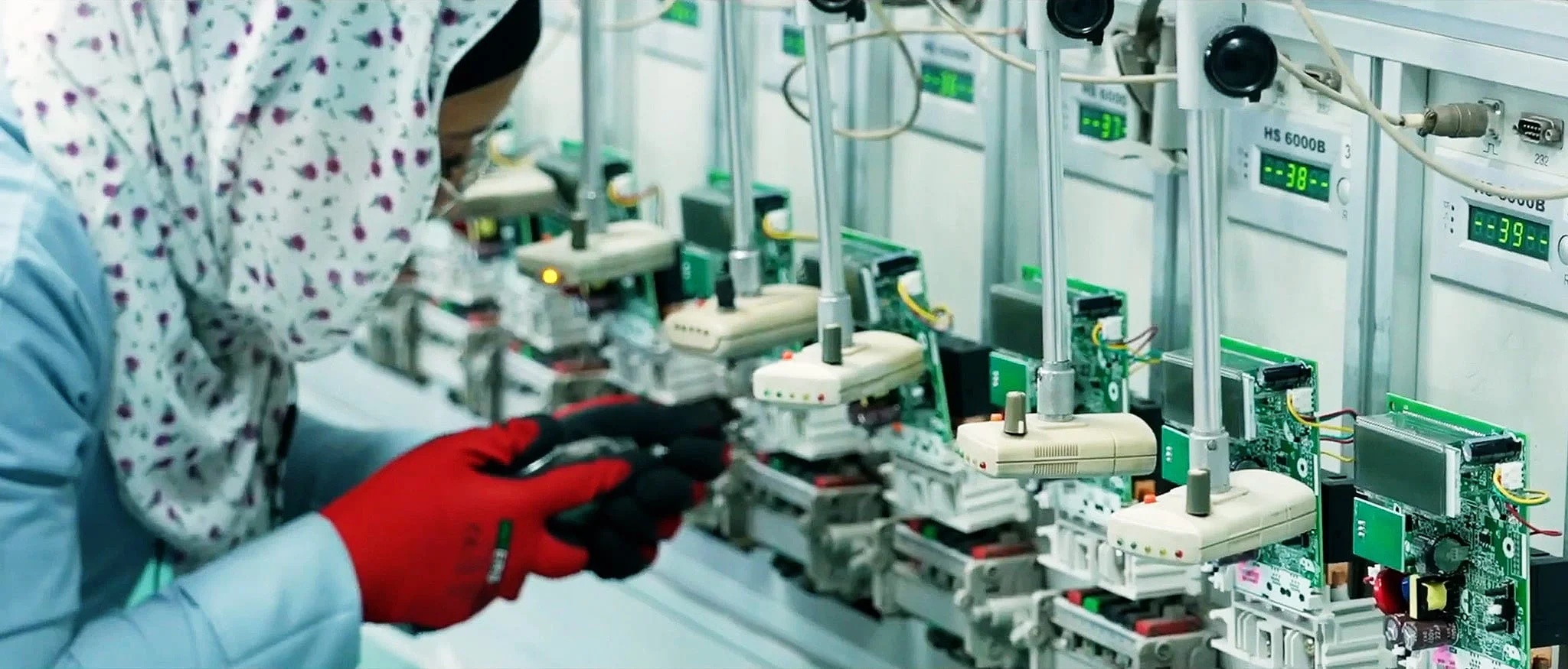 El Sewedy Electrometer meters being calibrated and tested on a production rig
