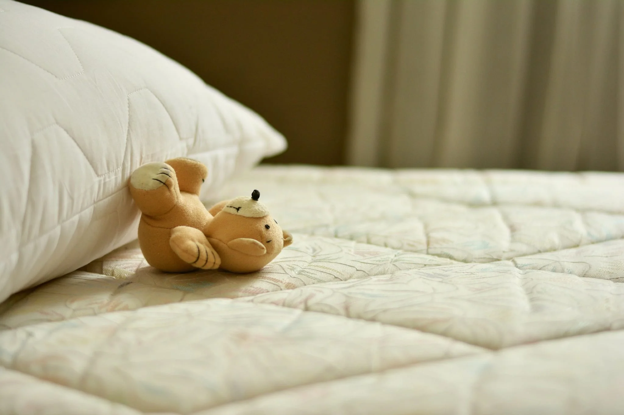 A finished mattress and pillows