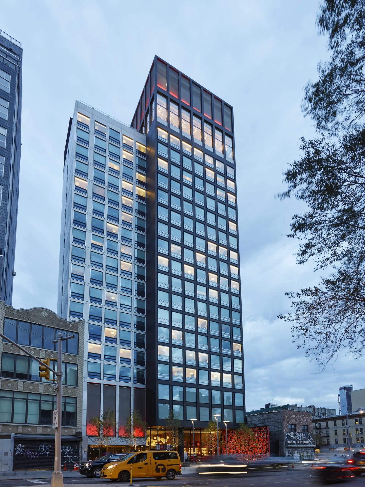 The CitizenM Bowery hotel in New York City, built with VBC's modular construction