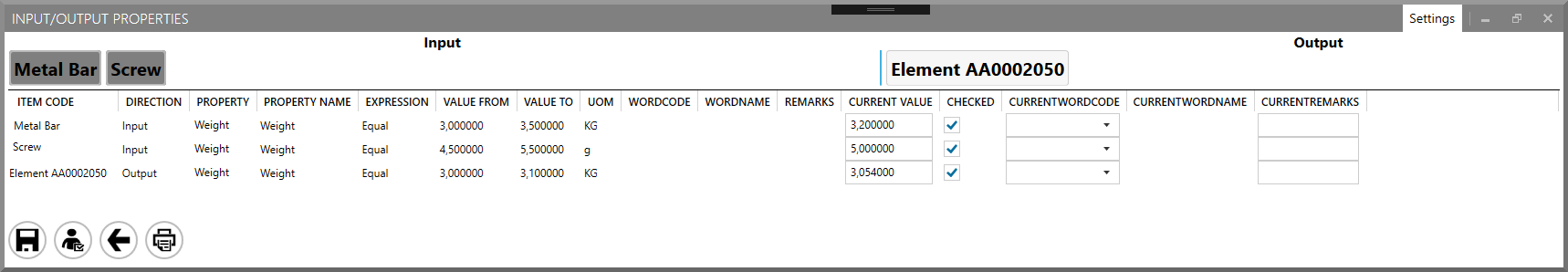 PDC Input and Output Properties