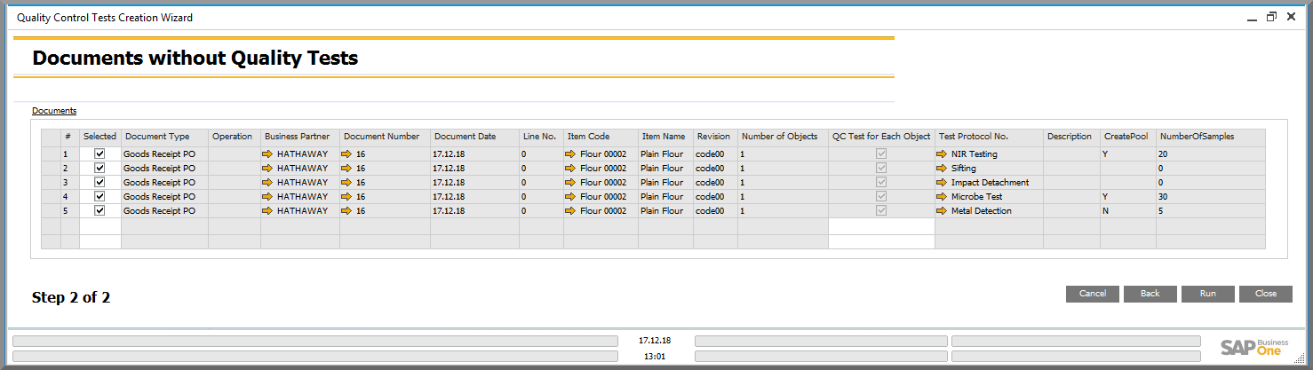 ProcessForce QC Test Creation Wizard